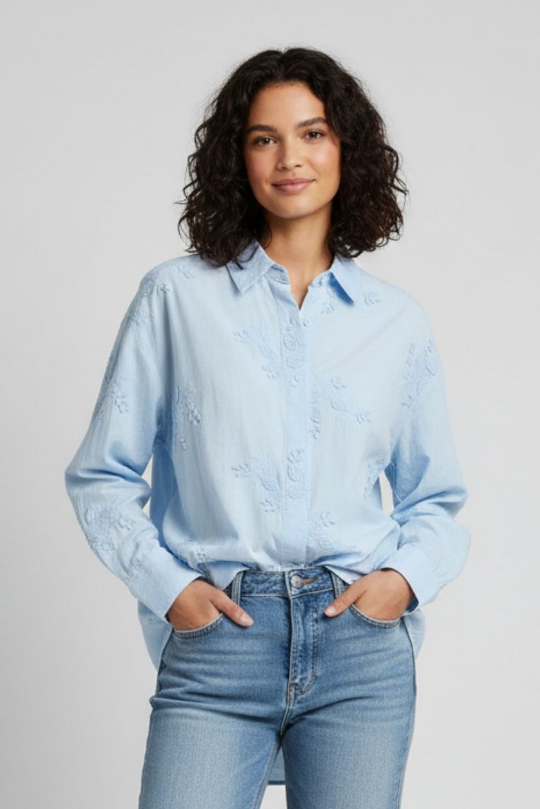 CAMICIA FIORI RICAMATI