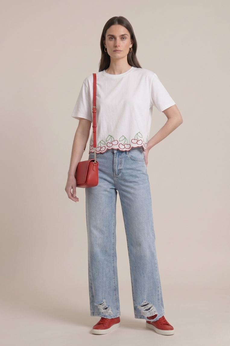 DENIM PALAZZO CON ROTTURE