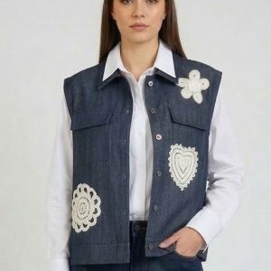 MAXI GILET IN DENIM