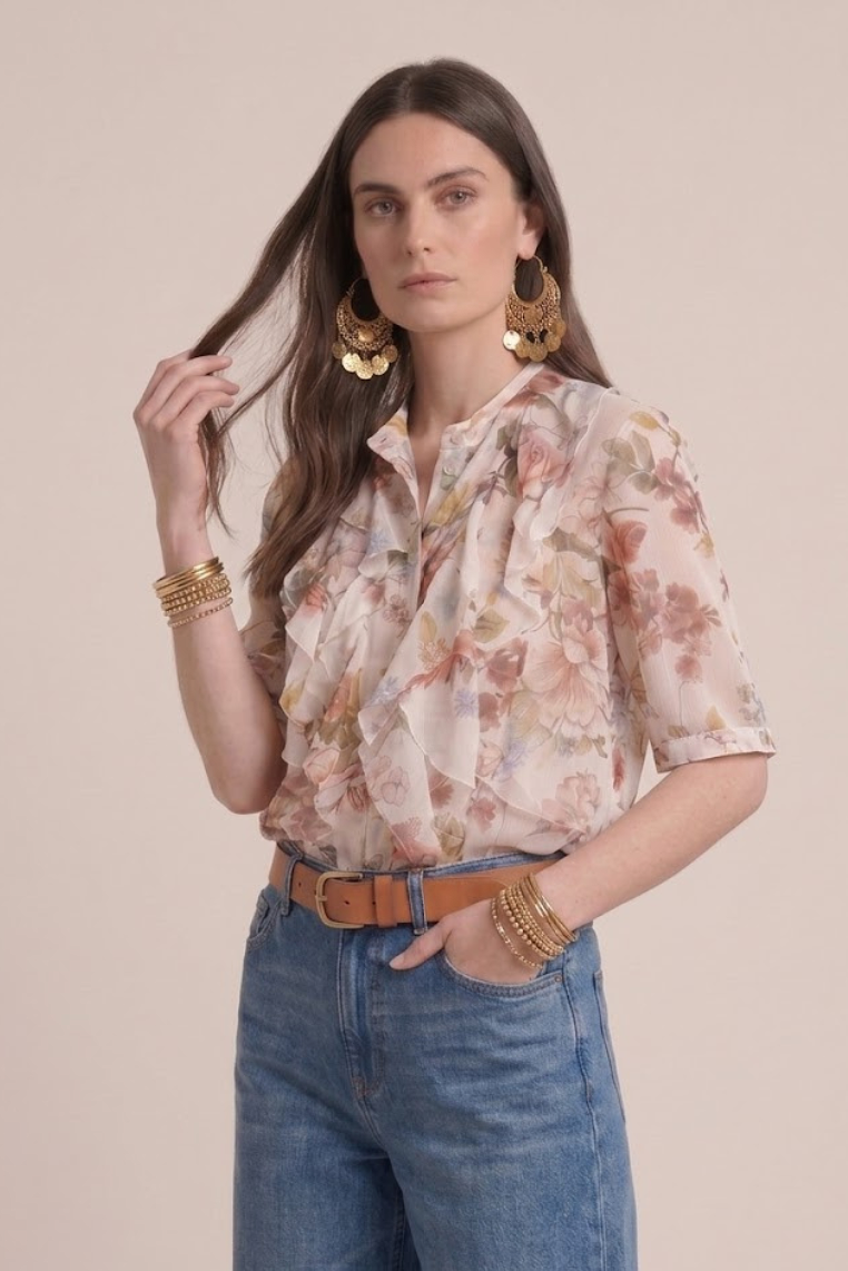 CAMICIA IN GEORGETTE STAMPA FIORI