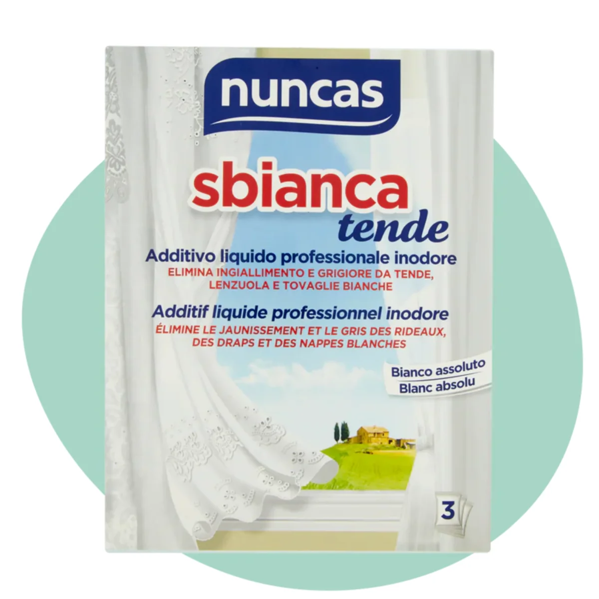 Additivo Liquido Professionale Inodore – Nuncas – Sbianca Tende – 3x80ml