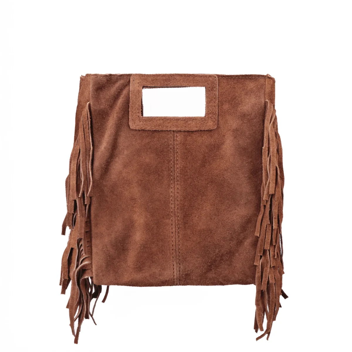 Borsa Maxi Suede con frange bruciato