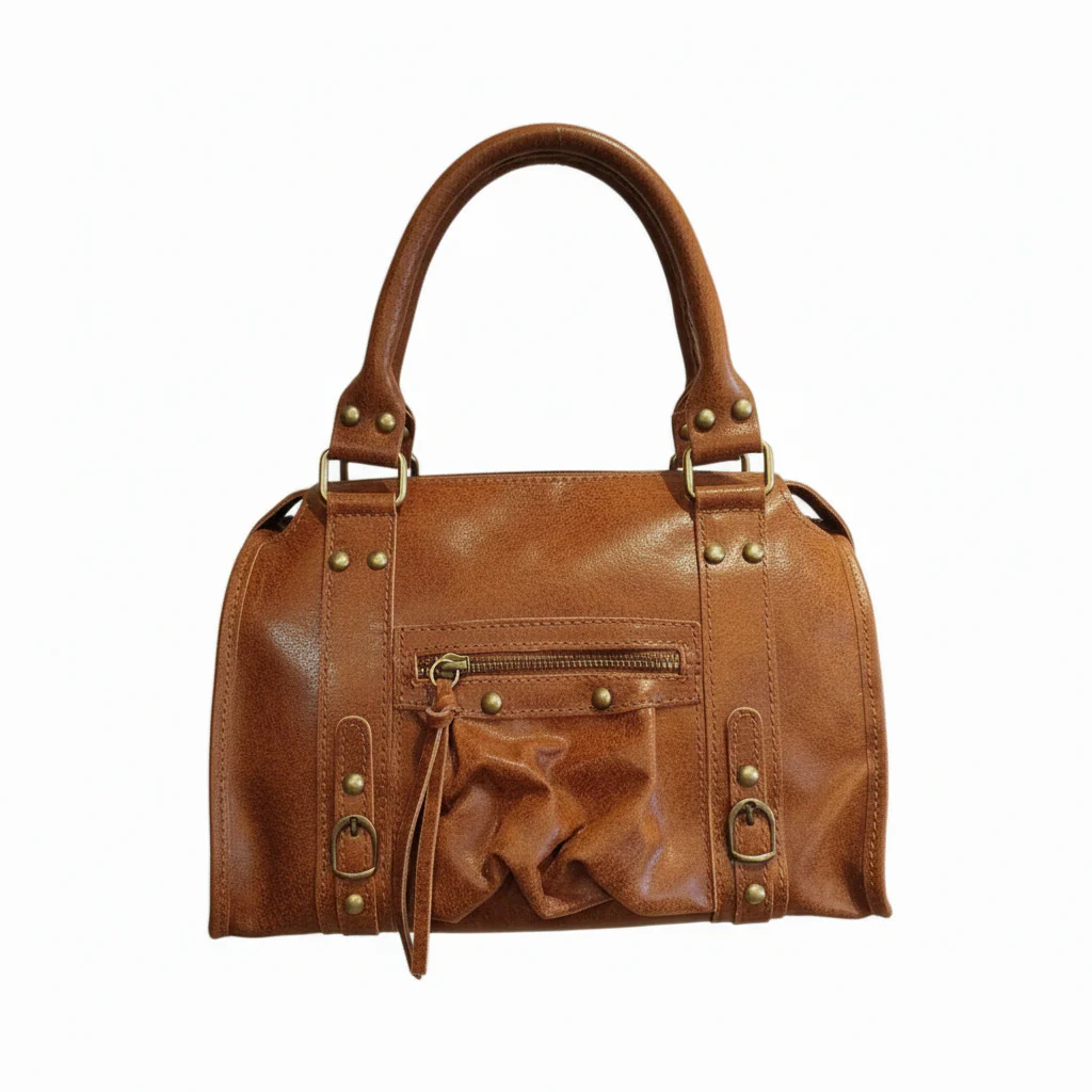 Borsa Media Bag pelle graffiata bruciato